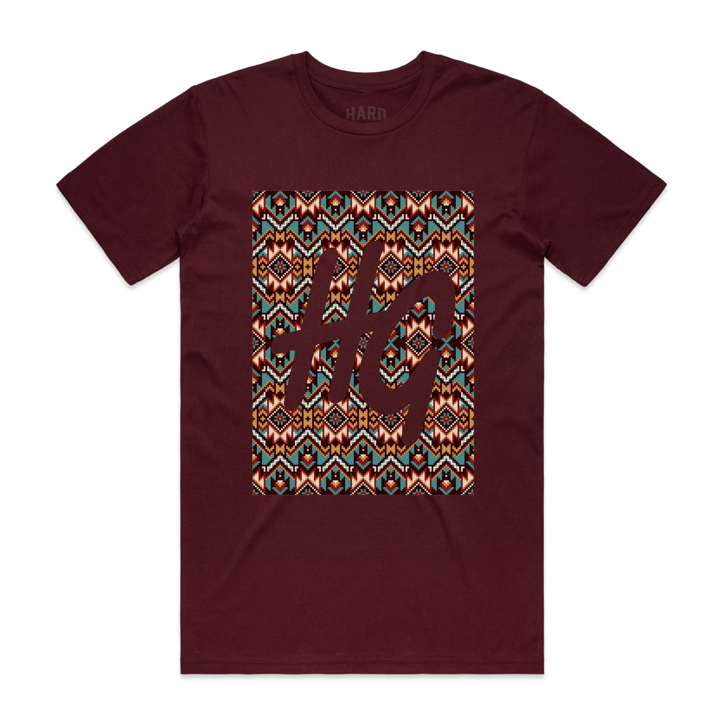 Aztec Tee Burgundy