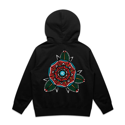 Kids Geoflower Logo Hoodie Black