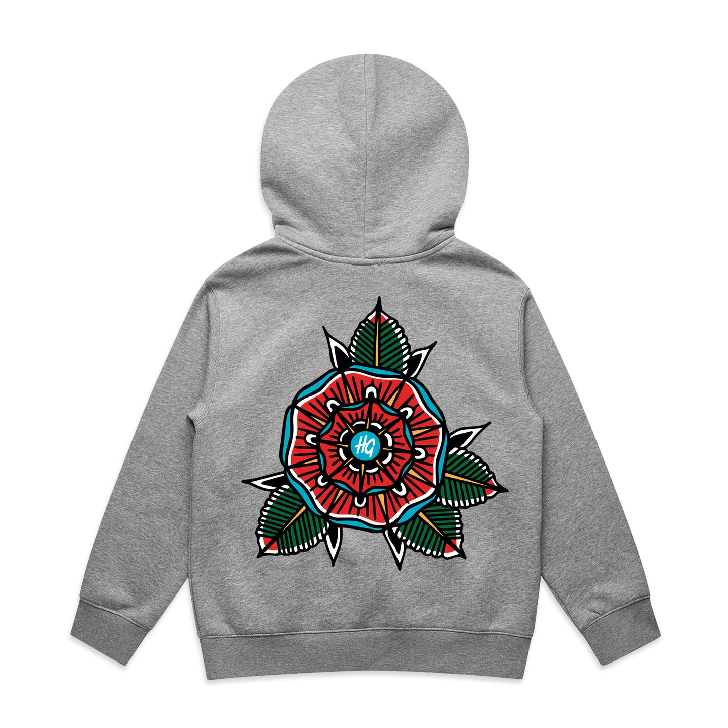 Kids Geoflower Logo Hoodie Grey