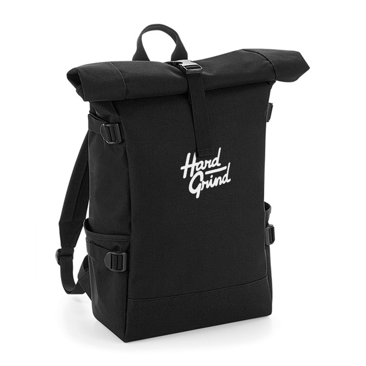 Italic Logo Roll Top Backpack Black
